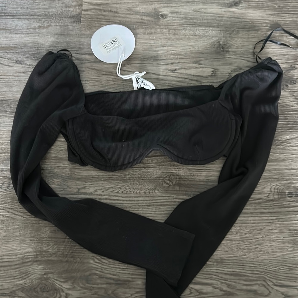 Princess Polly cropped black bra top
